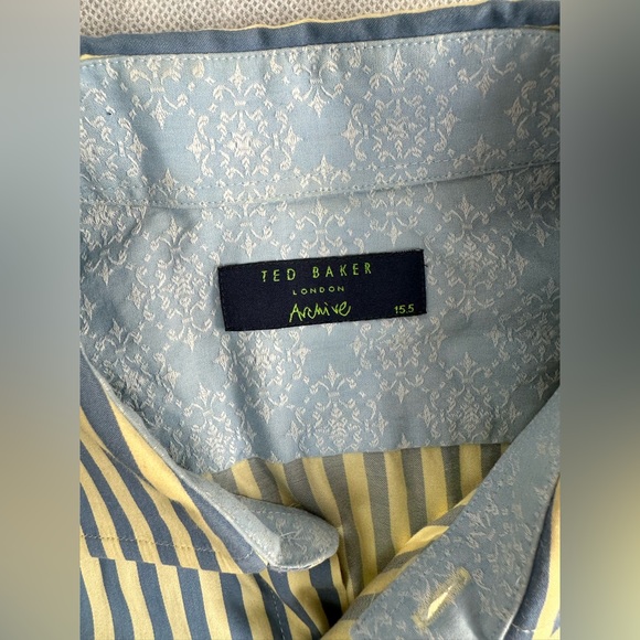 Ted Baker Archive London Striped Button Up Shirt Mens 15.5 Collar Long Sleeve - Picture 2 of 2